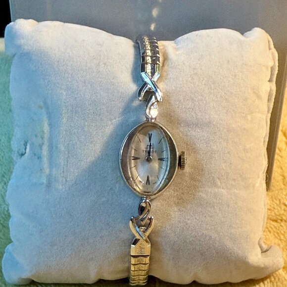 VTG ~ Tissot Ladies 10kt RGP Stretch Band Wrist Watch ~ 17 Jewels ~ Swiss - Picture 3 of 9